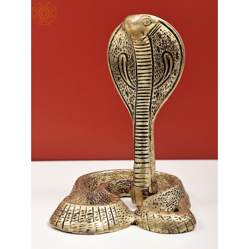 7" Kundalini Snake Coiled Brass Sculpture – Handcrafted Metal Art for Spiritual Meditation, Home Decor & Yoga Space