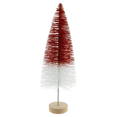 Arbre de Noël scintillant rouge et blanc en sisal