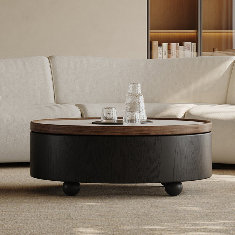 Table basse moderne en pierre ovale minimaliste