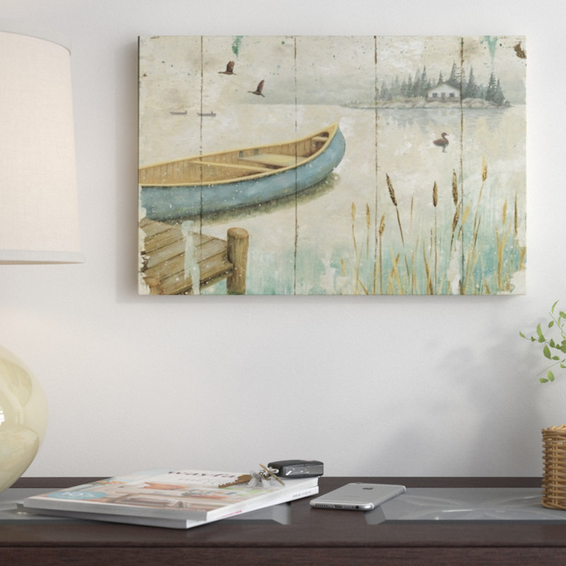 «Waterside V» par Daphne Brissonnet - reproduction d'art sur toile tendue, H 40 po x l 60 po x P 1,5 po, Toile tendue