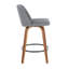 Tabouret de comptoir Toriano Mid-Century moderne en tissu noyer et gris par Lumisource - ensemble de 2