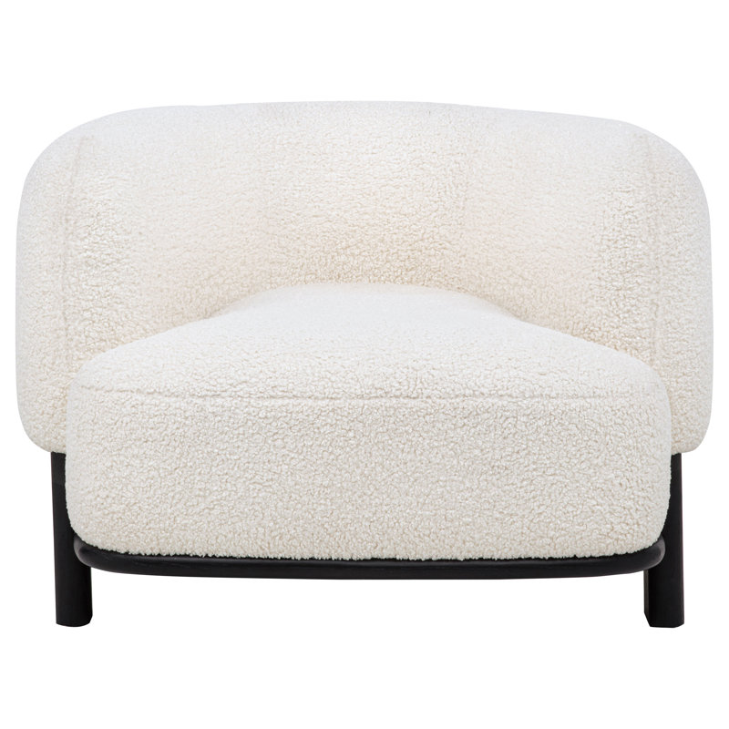 Fauteuil d'appoint Lawler, Polyester ivoire, Noir, noir, noir, noir