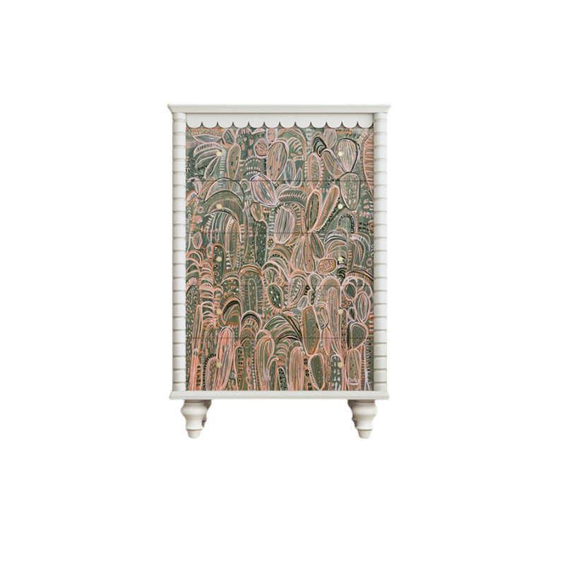 Commode d'appoint avec cinq tiroirs Retro, Blanc