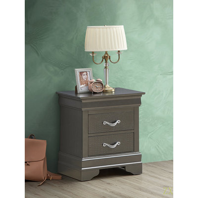 Élégante table de chevet métallique avec tiroirs