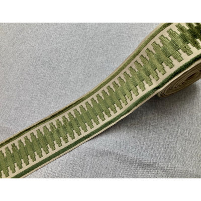 Woven Embroidery Velvet Fabric Tape 3.5" Width Trim
