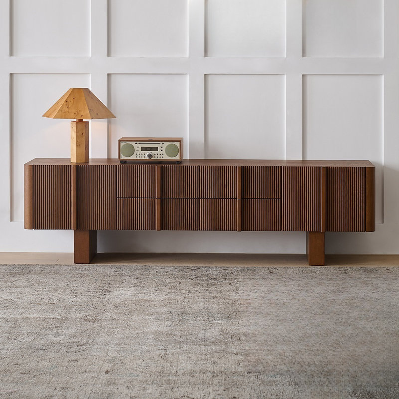 Creative Solid Wood TV Stand, 22.44"H x 86.61"L x 17.91"W