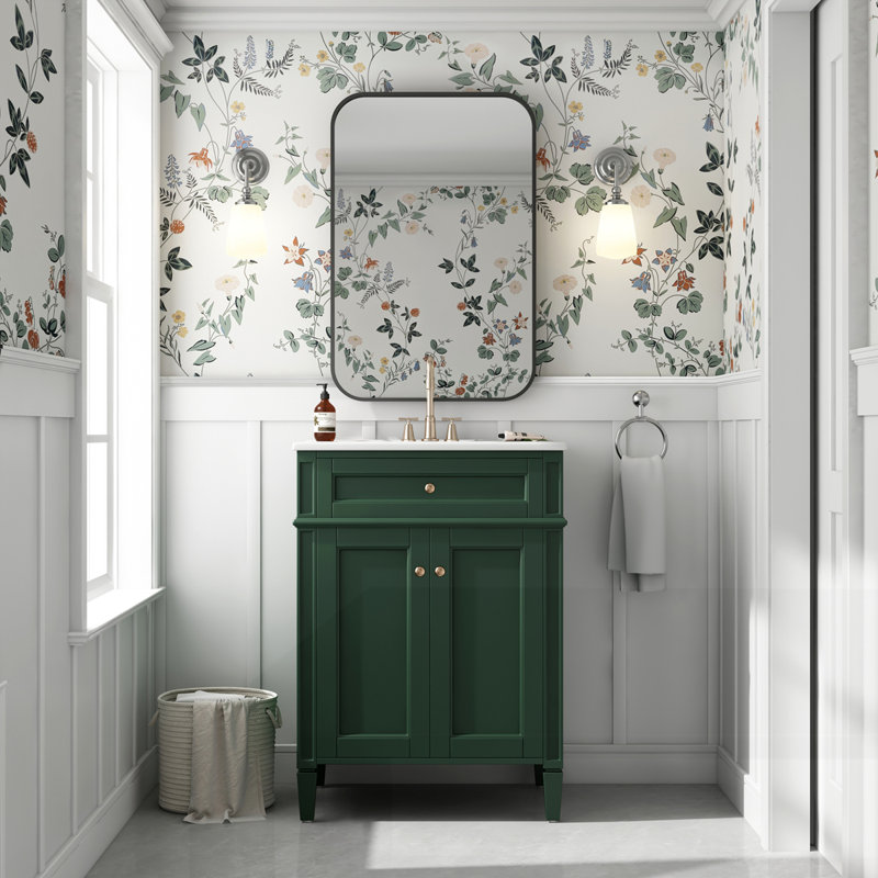 Meuble-lavabo 24 po avec 2 portes et un tiroir basculant, Vert