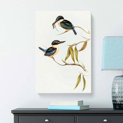 SacHalcyon Kingfishers by Elizabeth Gould - Wrapped Canvas