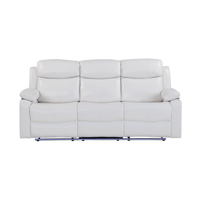 Blanche White Reclining Sofa With LED Lights
