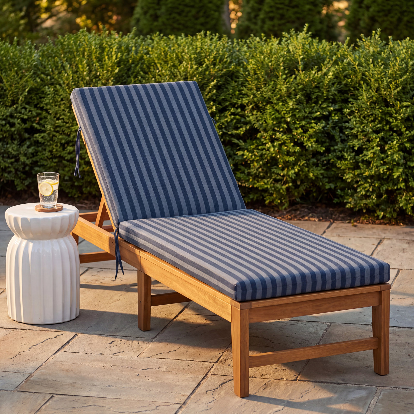Kacy 25" Sunbrella® Chaise Lounge Cushion, 25" W x 47" D, Sail Away Denim