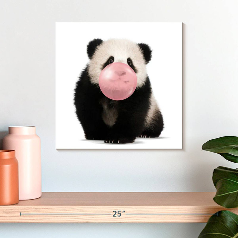 " Bubble Gum Baby Panda ", 16" H x 16" W x 1.25" D