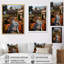 «Astry Beige Orange Indian Art Mughal Gardens», reproduction sur toile-1240946108-1240946111