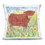 Coussin décoratif imprimé "White Lamb in Soft Flowers", par Petal Prints Design