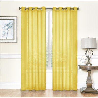 Meyersdale Elegant Solid Sheer Grommet Curtain Panels