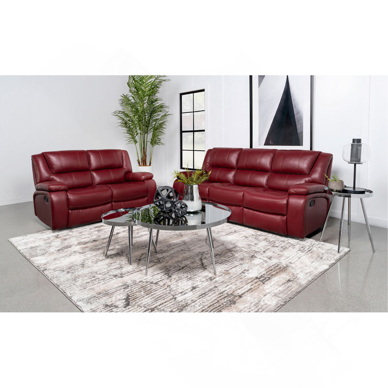 Ensemble de canapé inclinable rouge 2 pièces, Rouge