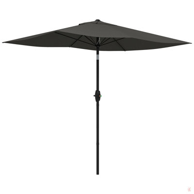 Outsunny 6.5' X 10' Rectangular Market Umbrella, Patio Outdoor Table Umbrella With Crank And Push Button Tilt -  Arlmont & Co., FBD05802331F4575BD469821085EAD80