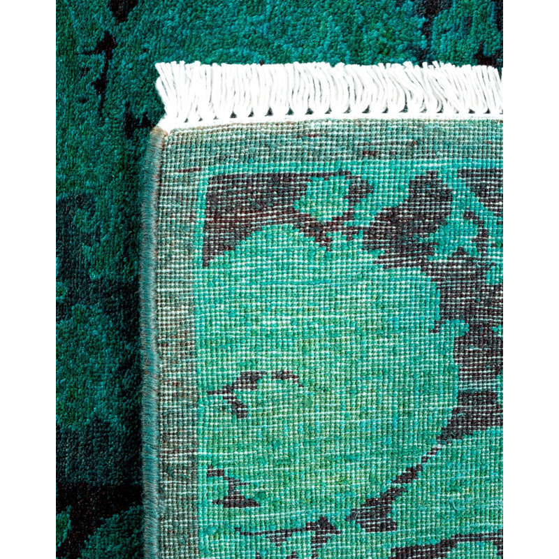 Tapis unique noué à la main Chimel - bleu