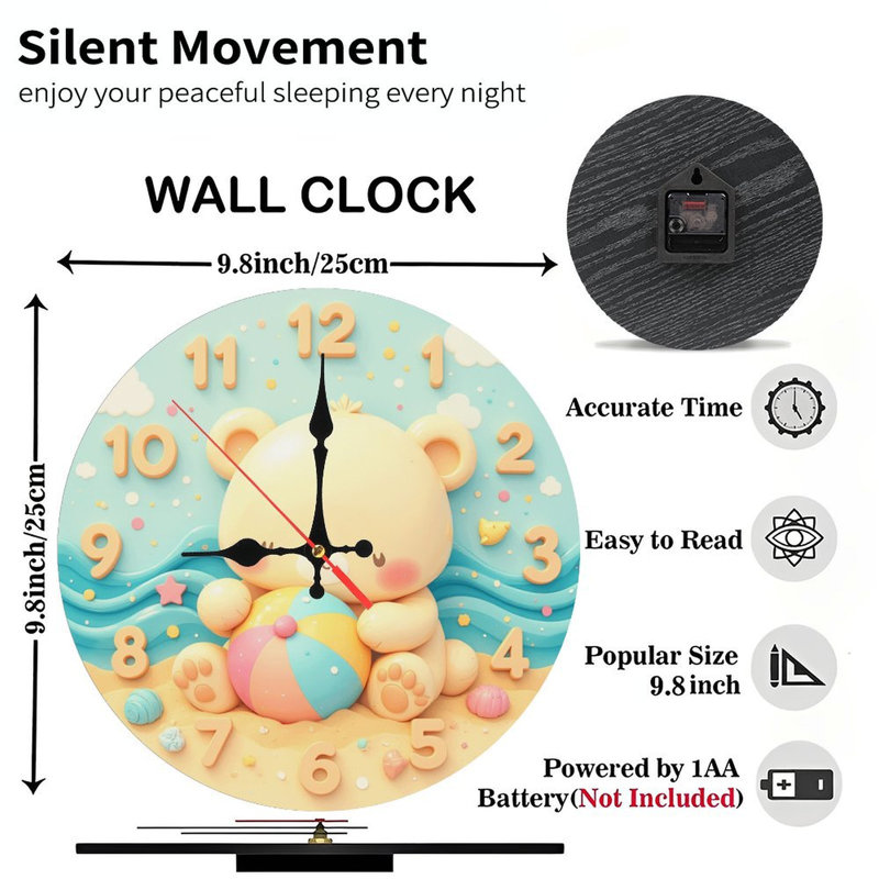 Horloge mignonne avec ours