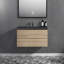 Meuble-lavabo mural moderne 36 po avec plateau en résine intégré, 2 tiroirs à fermeture en douceur, assemblage complet, option 5 couleurs-88594116-119015998