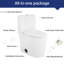 Toilette en céramique, siège allongé, blanc, confortable et à fermeture en douceur, 1,1 / 1,6 po