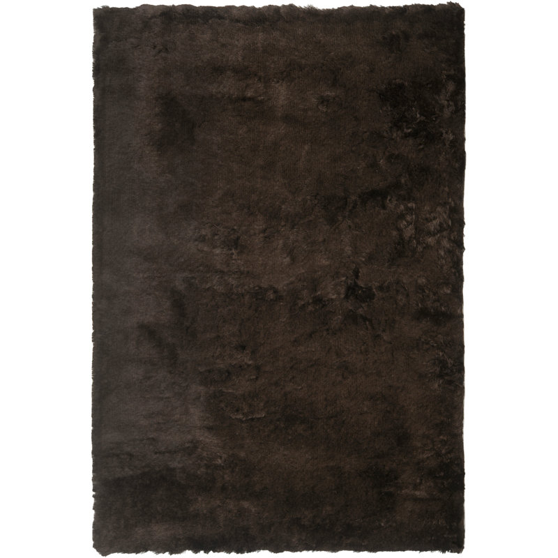 Delane Handmade Tufted Chocolate Area Rug, Rectangle 5' x 7'
