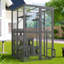 Enceinte d'extérieur pour chat avec portes à double entrée Catio, tablettes grimpantes grises, aire de jeu en bois de pin résistant aux intempéries avec 7 boîtes en bois combinées Freely