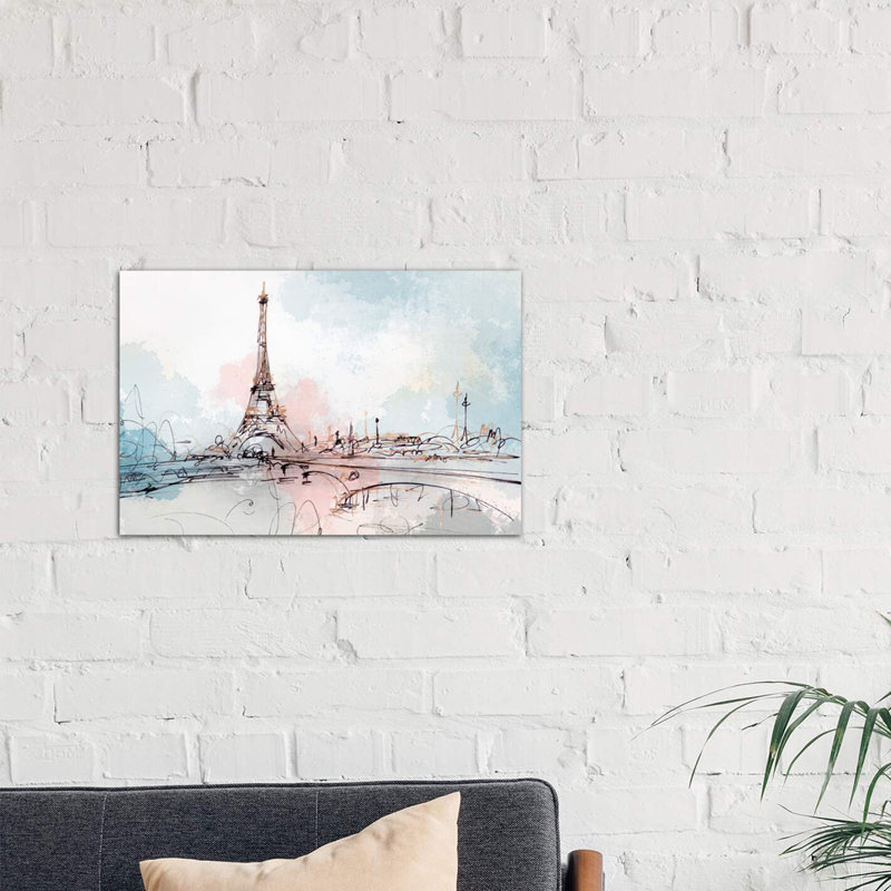 Blushing Paris by Isabelle Z - Wrapped Canvas Painting, 66.04 cm H x 45.72 cm W x 3.175 cm D