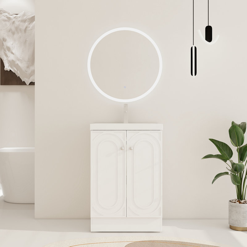 Ensemble de meuble-lavabo simple 24 po Miterdale, Blanc, 24''