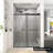 60 In. W X 76 In. H Freestanding Double Sliding Frameless Shower Enclosure In Matte Black Finish-122790655