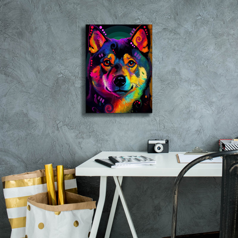  «Shiba Close Up» par Dean Russo, art mural sur toile, 12 po x 16 po