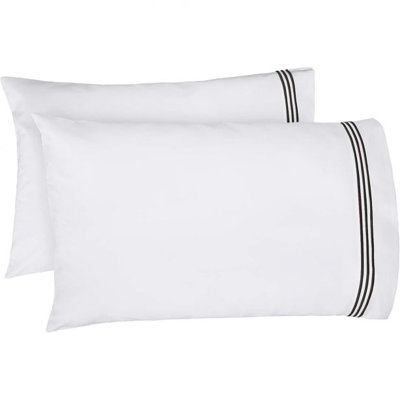 400TC Triple Embroidery Cotton Sateen Pillowcases (Set Of 2)