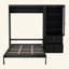 Lit escamotable avec armoire latérale réversible de gauche à droite, portes en acrylique, 4 tiroirs et armoires à tablettes de rangement multiples-133671870