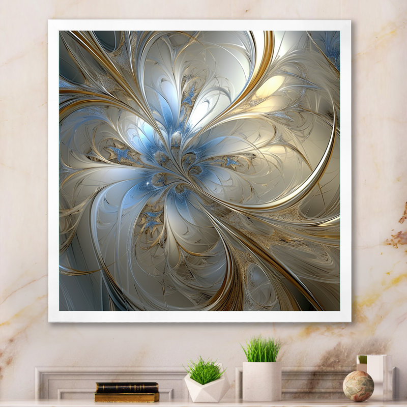 Décoration murale spirale tourbillonnante Tender, H 30 po x l 30 po x P 1 po, Cadre simple blanc