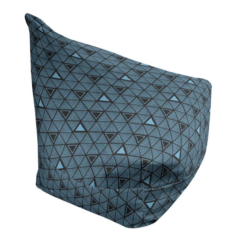 Housse de sac de pois triangles à la main classic, Bleu sarcelle / blanc, H 38 po x l 42 po x P 29 po, Pas de bourre