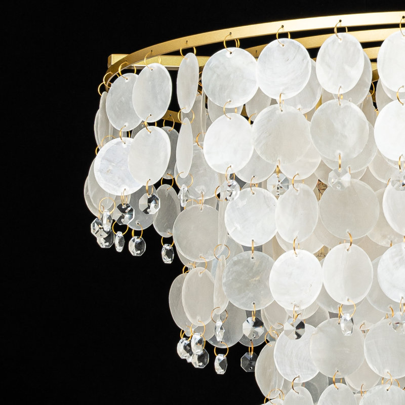 Ikraan 4 - Light Dimmable Tiered Chandelier, Gold