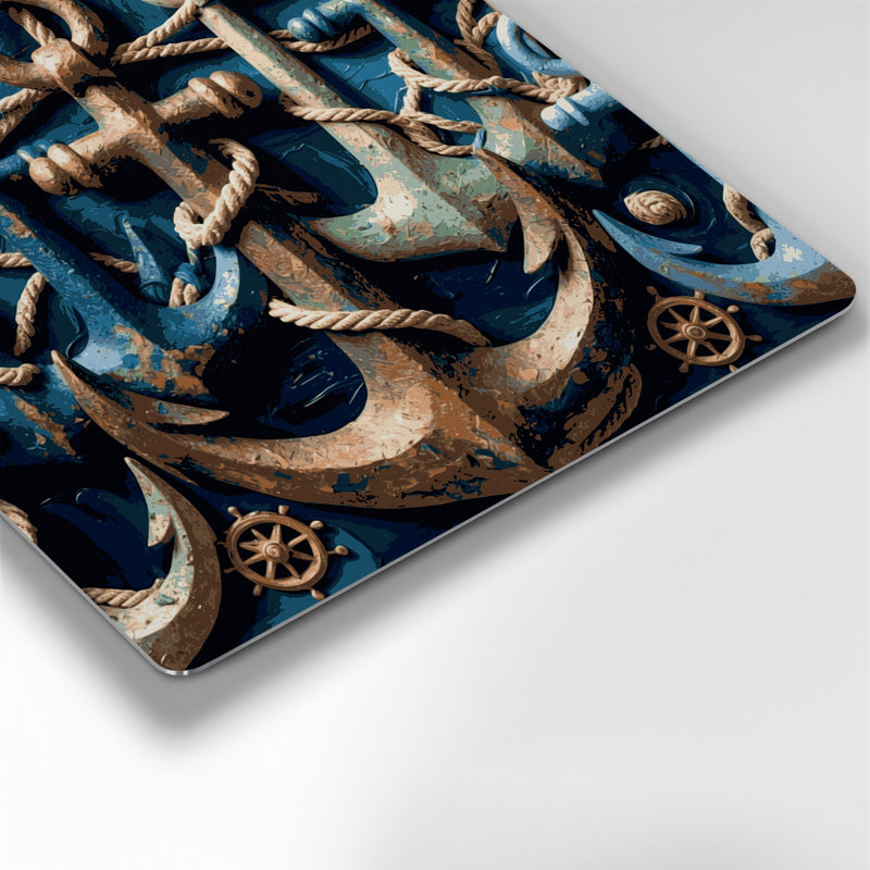 Art nautique gris, art nautique, H 12 po x l 12 po