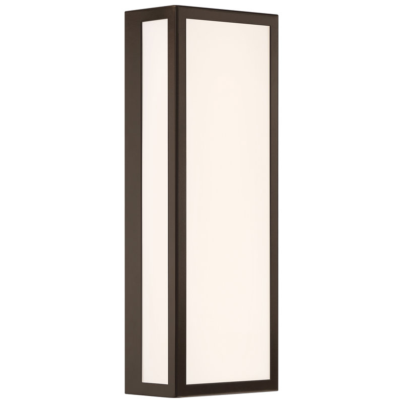 Double fixation murale d'extérieur à DEL double tension - bronze, H 18 po x l 6,5 po x P 3,5 po, Bronze