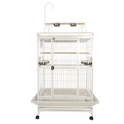 36x28 White Play Top Cage by A&E