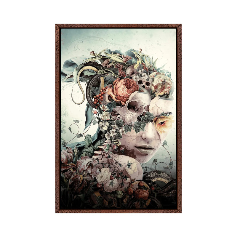 Fractured by Riza Peker - Print on Canvas, Classic Brown Wood Floater Framed, 66.04cm H x 45.72cm W x 3.81cm D