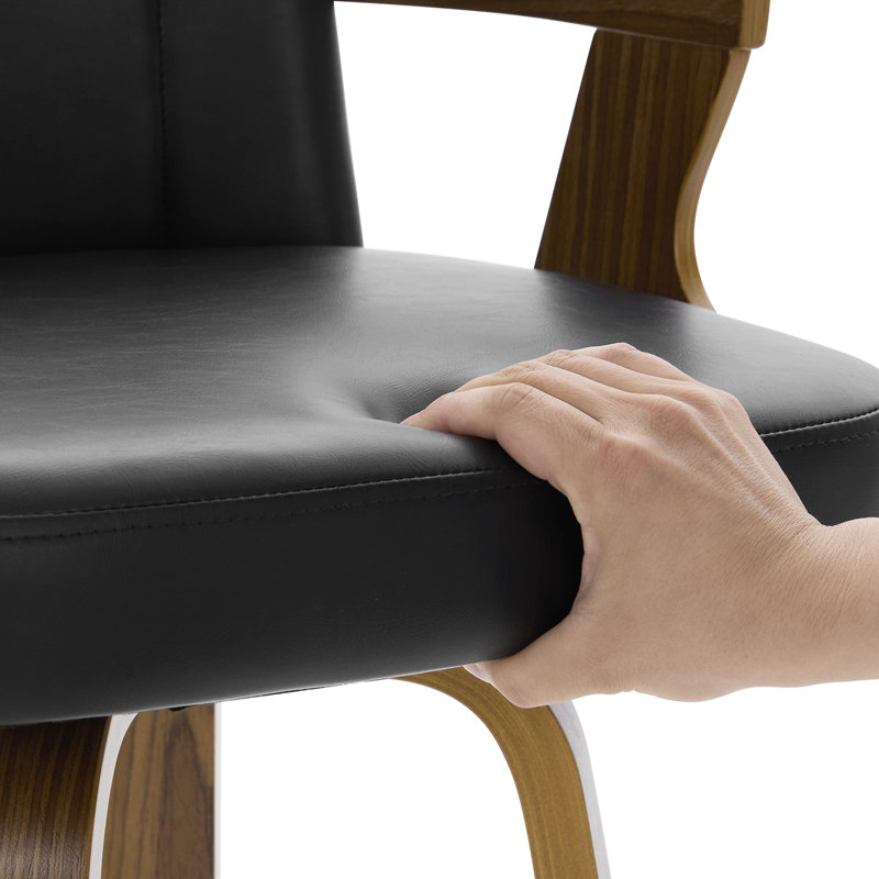 Tabouret de bar et de comptoir pivotant 26 po avec accoudoirs, Noir, Tabouret de comptoir (siège d'une hauteur de 26 p