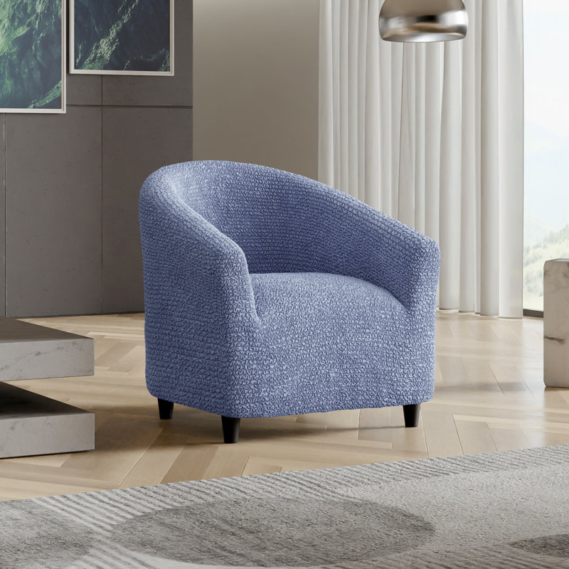 Housse extensible pour fauteuil demi-tonneau - Facile à nettoyer et durable - Collection Comfort, Bleu
