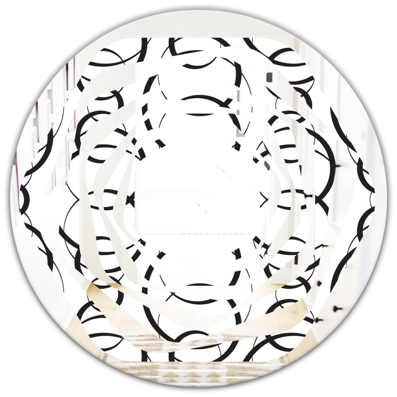 Miroir mural géométrique abstrait et minimaliste VI Whirl, 23,6 po x 23,6 po