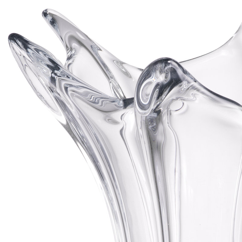 Sutter Handmade Handblown Glass Table Vase, Clear
