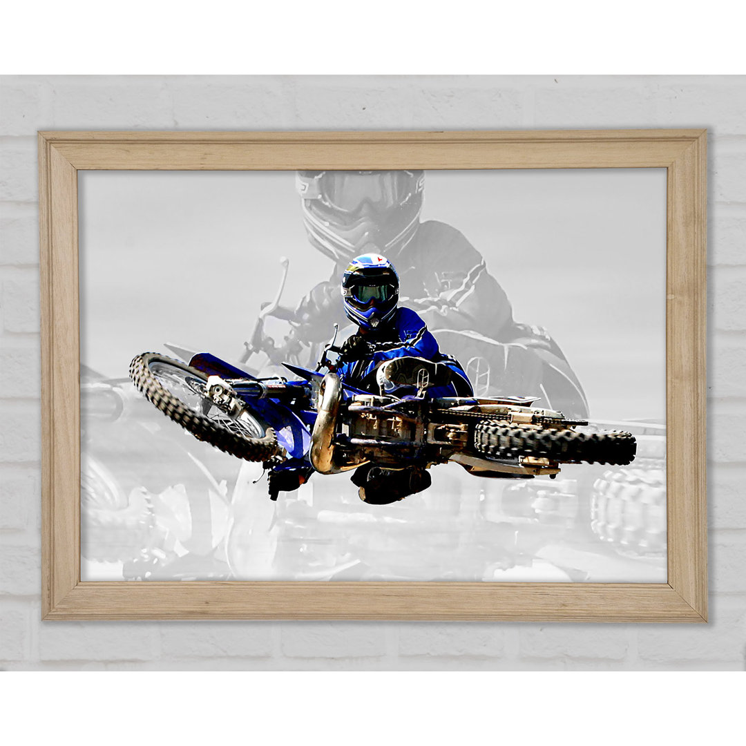 Motorcross Free Styler von oben - Einzelner Bilderrahmen Kunstdrucke