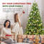 Arbre de Noël pré-éclairé à ouverture automatique en PE / PVC, guirlande de lumières DEL blanc chaud et base en métal-1385133071