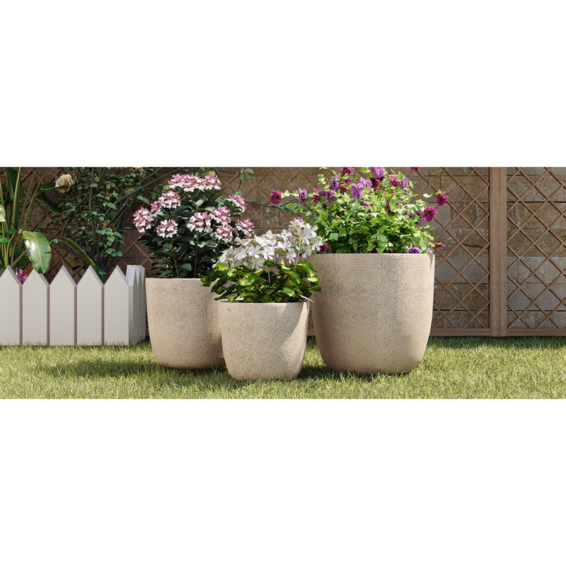 Ensemble de jardinières modernes et durables, conception Mgo légère pour l'extérieur