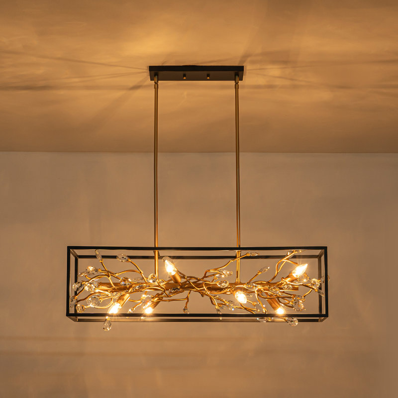 Lustre pour îlot de cuisine 8 lumières