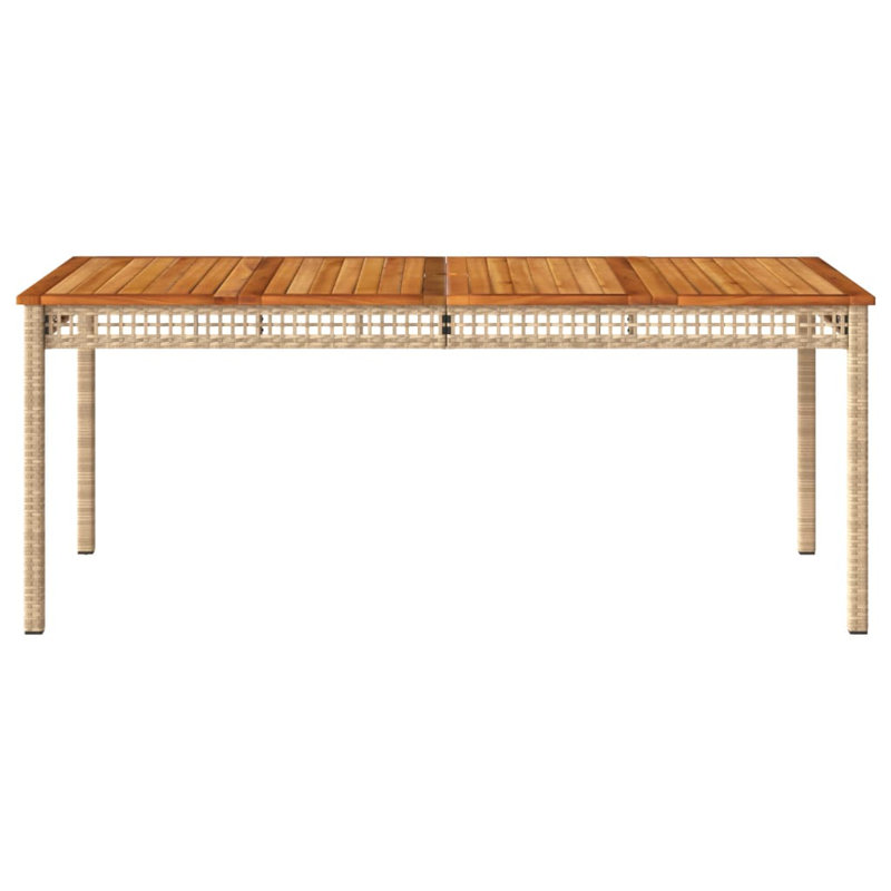 Bay Isle Home? Table de patio en rotin et bois d'acacia, H 29,5 po x L 70,9 po x l 35,4 po , Beige