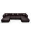 Ensemble de canapé modulaire 134,4 po, canapé modulaire rembourré en similicuir 4 places avec conception touffetée à la main pure, 2 repose-pieds et 4 coussins, combinaison multiple pour le salon, brun foncé