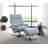 Janella Accent Chair W/Swivel & Ottoman, Babyblue Top Grain Leather
